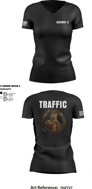 Women's Short Sleeve Vneck Shirt, District 5 CSO, Police, Teamtime, Team time, sublimation, custom sports apparel, team uniforms, spirit wear, spiritwear, sports uniforms, custom shirts, team store, custom team store, fundraiser sports, apparel fundraiser