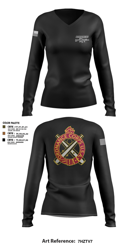 Women's Long Sleeve Vneck Shirt, Armament, Army, Teamtime, Team time, sublimation, custom sports apparel, team uniforms, spirit wear, spiritwear, sports uniforms, custom shirts, team store, custom team store, fundraiser sports, apparel fundraiser