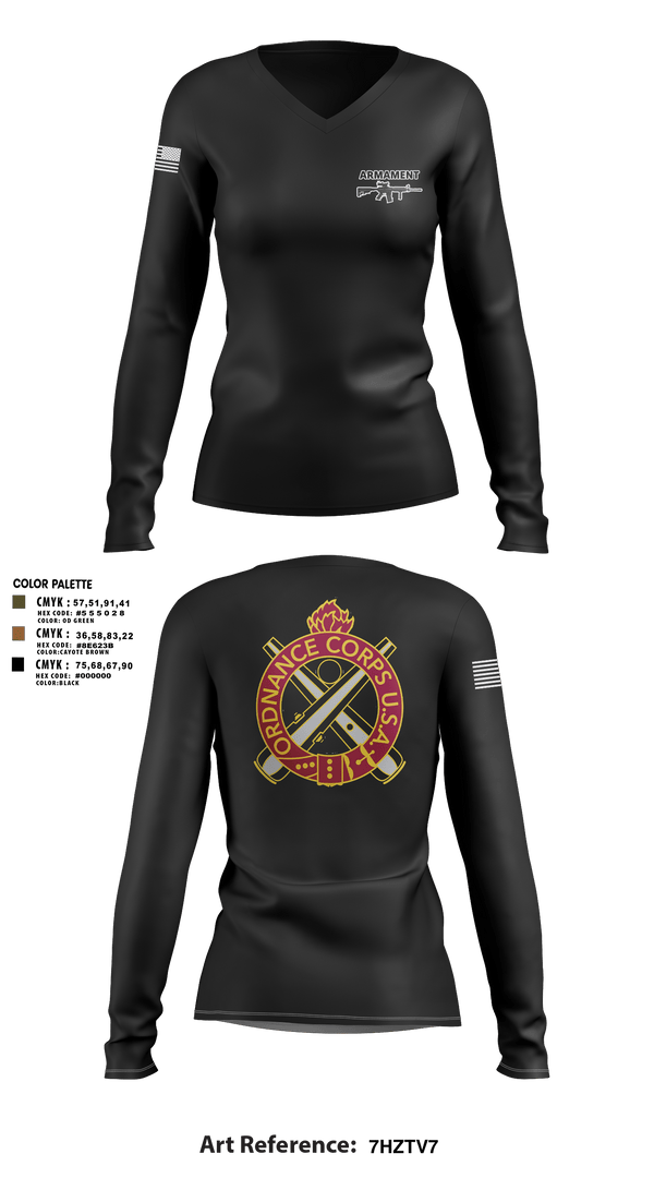 Women's Long Sleeve Vneck Shirt, Armament, Army, Teamtime, Team time, sublimation, custom sports apparel, team uniforms, spirit wear, spiritwear, sports uniforms, custom shirts, team store, custom team store, fundraiser sports, apparel fundraiser