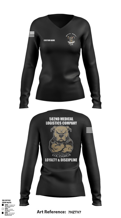 582nd MLC 28327746 Women's Long Sleeve V-neck Shirt - 3