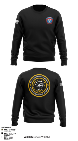 Crew Neck Sweatshirt, Maryville Honeybadger, Army, Teamtime, Team time, sublimation, custom sports apparel, team uniforms, spirit wear, spiritwear, sports uniforms, custom shirts, team store, custom team store, fundraiser sports, apparel fundraiser