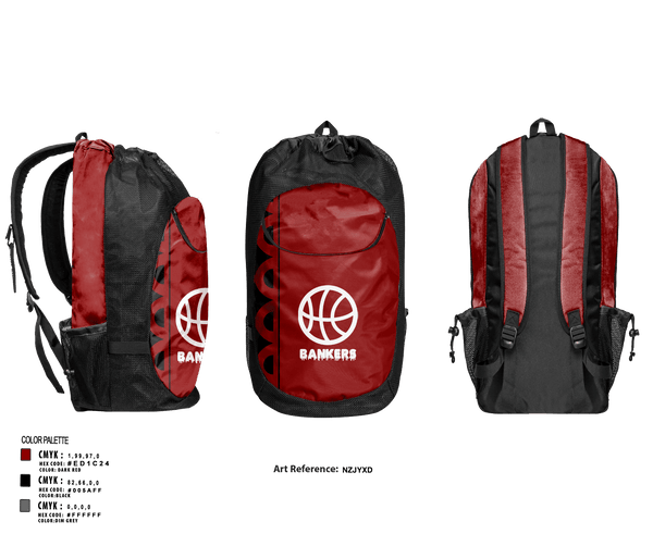 Gear Bag, Bankers, Men's Basketball, Teamtime, Team time, sublimation, custom sports apparel, team uniforms, spirit wear, spiritwear, sports uniforms, custom shirts, team store, custom team store, fundraiser sports, apparel fundraiser