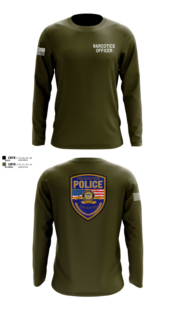Long Sleeve Performance Shirt, Philadelphia police narcotics, Police, Teamtime, Team time, sublimation, custom sports apparel, team uniforms, spirit wear, spiritwear, sports uniforms, custom shirts, team store, custom team store, fundraiser sports, apparel fundraiser