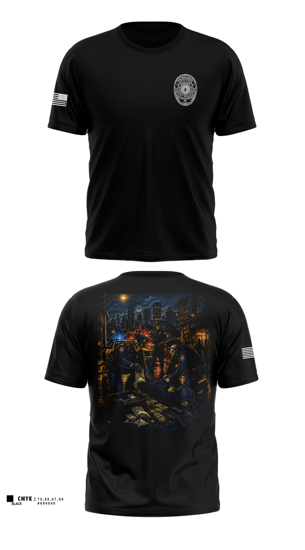 Old School Cotton Feel Shirt, Shamokin City Police, Police, Teamtime, Team time, sublimation, custom sports apparel, team uniforms, spirit wear, spiritwear, sports uniforms, custom shirts, team store, custom team store, fundraiser sports, apparel fundraiser