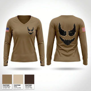 Womens Long Sleeve Vneck Shirt, 1-2 Half Attack, Army, Teamtime, Team time, sublimation, custom sports apparel, team uniforms, spirit wear, spiritwear, sports uniforms, custom shirts, team store, custom team store, fundraiser sports, apparel fundraiser
