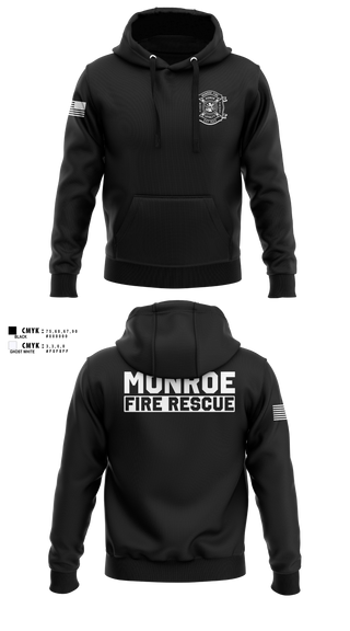 Hoodie, Monroe Fire Rescue, Fire Department, Teamtime, Team time, sublimation, custom sports apparel, team uniforms, spirit wear, spiritwear, sports uniforms, custom shirts, team store, custom team store, fundraiser sports, apparel fundraiser