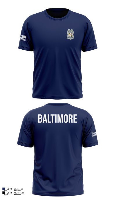 Baltimore Police Department 87844161 Old School Cotton Feel Shirt - 101