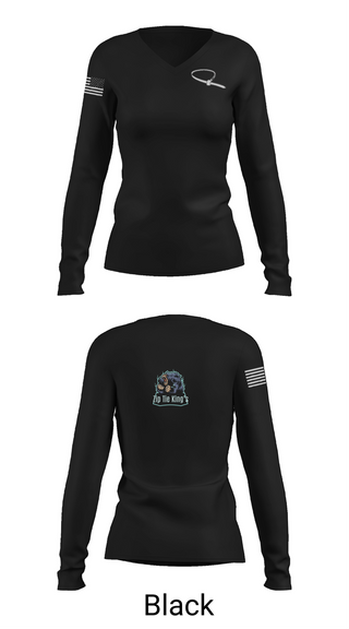 Womens Long Sleeve Vneck Shirt, Zip Tie King’s, , Teamtime, Team time, sublimation, custom sports apparel, team uniforms, spirit wear, spiritwear, sports uniforms, custom shirts, team store, custom team store, fundraiser sports, apparel fundraiser