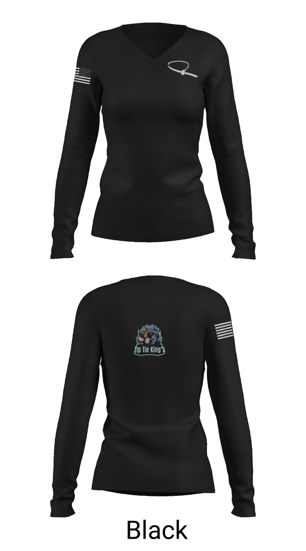 Womens Long Sleeve Vneck Shirt, Zip Tie King’s, , Teamtime, Team time, sublimation, custom sports apparel, team uniforms, spirit wear, spiritwear, sports uniforms, custom shirts, team store, custom team store, fundraiser sports, apparel fundraiser