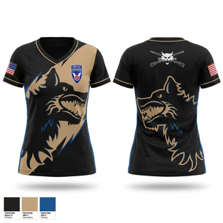 Womens Short Sleeve Vneck Shirt, 11th airborne, 1-5 IN Bobcats, Army, Teamtime, Team time, sublimation, custom sports apparel, team uniforms, spirit wear, spiritwear, sports uniforms, custom shirts, team store, custom team store, fundraiser sports, apparel fundraiser