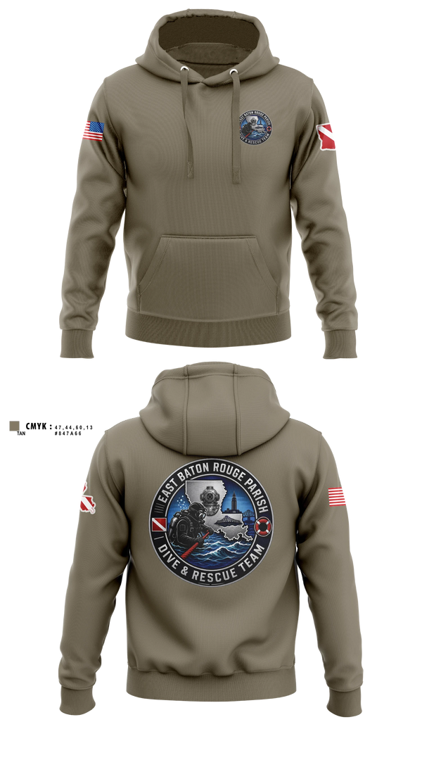 Hoodie, East Baton Rouge Parish Dive & Rescue Team, Fire Department, Teamtime, Team time, sublimation, custom sports apparel, team uniforms, spirit wear, spiritwear, sports uniforms, custom shirts, team store, custom team store, fundraiser sports, apparel fundraiser