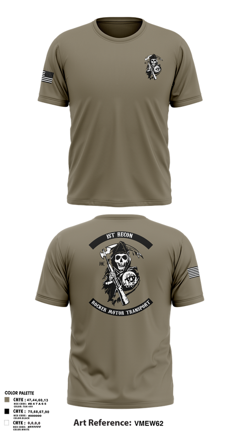 Old School Cotton Feel Shirt, 1st Recon, Marines, Teamtime, Team time, sublimation, custom sports apparel, team uniforms, spirit wear, spiritwear, sports uniforms, custom shirts, team store, custom team store, fundraiser sports, apparel fundraiser