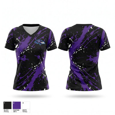 Lady Ravens Women's Short Sleeve V-neck Shirt - 1