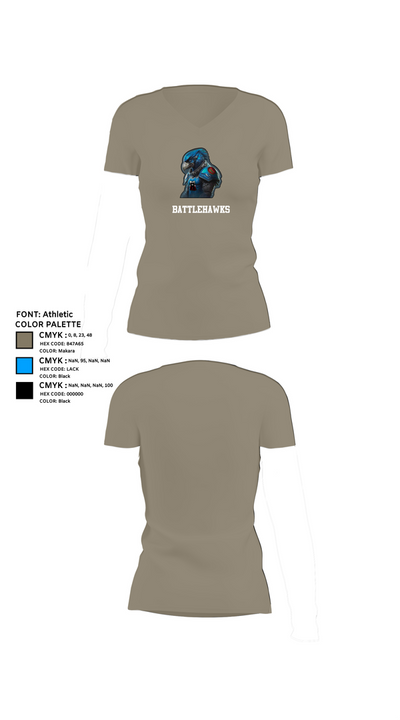 Battlehawks 56996020 Women's Short Sleeve V-neck Shirt - 64