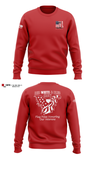 Crew Neck Sweatshirt, Flagpoles Honoring Our Veterans, , Teamtime, Team time, sublimation, custom sports apparel, team uniforms, spirit wear, spiritwear, sports uniforms, custom shirts, team store, custom team store, fundraiser sports, apparel fundraiser