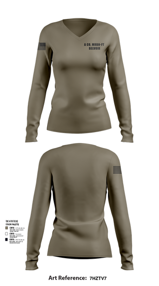 Womens Long Sleeve Vneck Shirt, A CO, MRBN-FT BELVOIR, , Teamtime, Team time, sublimation, custom sports apparel, team uniforms, spirit wear, spiritwear, sports uniforms, custom shirts, team store, custom team store, fundraiser sports, apparel fundraiser
