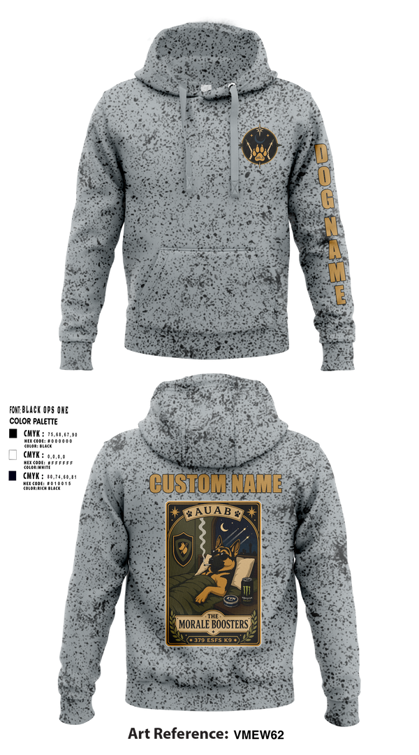 Hoodie, 633 SFS K9, Air Force, Teamtime, Team time, sublimation, custom sports apparel, team uniforms, spirit wear, spiritwear, sports uniforms, custom shirts, team store, custom team store, fundraiser sports, apparel fundraiser