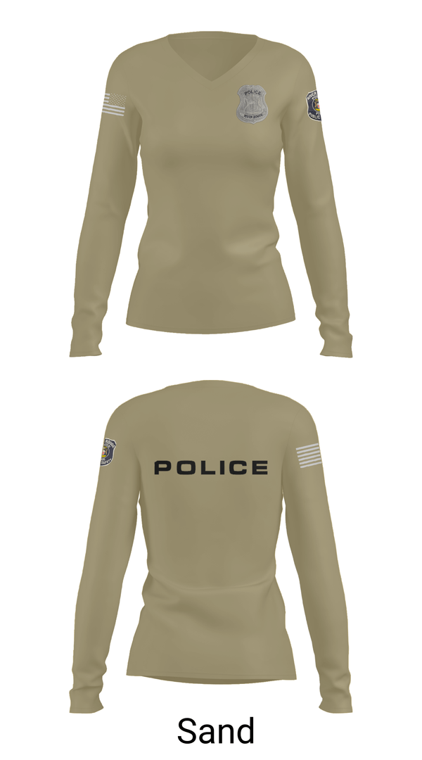 Womens Long Sleeve Vneck Shirt, RRPD, Police, Teamtime, Team time, sublimation, custom sports apparel, team uniforms, spirit wear, spiritwear, sports uniforms, custom shirts, team store, custom team store, fundraiser sports, apparel fundraiser