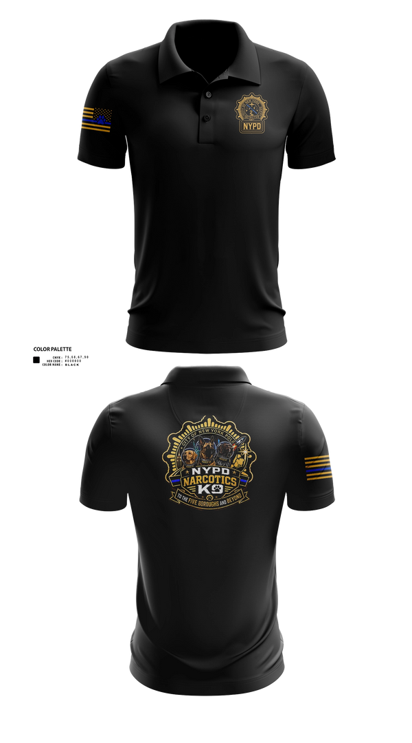 Short Sleeve Performance Polo, NYPD NARCOTICS K9, Police, Teamtime, Team time, sublimation, custom sports apparel, team uniforms, spirit wear, spiritwear, sports uniforms, custom shirts, team store, custom team store, fundraiser sports, apparel fundraiser