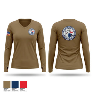 Womens Long Sleeve Vneck Shirt, Radio & Technical services, Police, Teamtime, Team time, sublimation, custom sports apparel, team uniforms, spirit wear, spiritwear, sports uniforms, custom shirts, team store, custom team store, fundraiser sports, apparel fundraiser