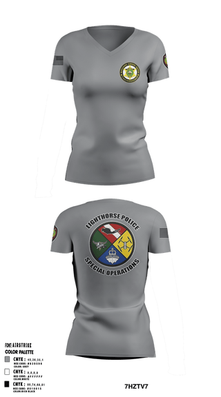 Womens Short Sleeve Vneck Shirt, Muscogee Nation Special Operations, , Teamtime, Team time, sublimation, custom sports apparel, team uniforms, spirit wear, spiritwear, sports uniforms, custom shirts, team store, custom team store, fundraiser sports, apparel fundraiser