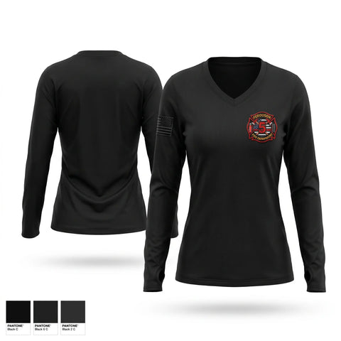 Womens Long Sleeve Vneck Shirt, Ferguson Fire Department, Fire Department, Teamtime, Team time, sublimation, custom sports apparel, team uniforms, spirit wear, spiritwear, sports uniforms, custom shirts, team store, custom team store, fundraiser sports, apparel fundraiser