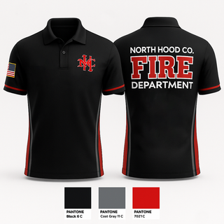 Short Sleeve Performance Polo, North Hood County Volunteer Fire Department, Fire Department, Teamtime, Team time, sublimation, custom sports apparel, team uniforms, spirit wear, spiritwear, sports uniforms, custom shirts, team store, custom team store, fundraiser sports, apparel fundraiser