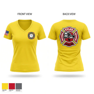 Womens Short Sleeve Vneck Shirt, Tyler fire, Fire Department, Teamtime, Team time, sublimation, custom sports apparel, team uniforms, spirit wear, spiritwear, sports uniforms, custom shirts, team store, custom team store, fundraiser sports, apparel fundraiser
