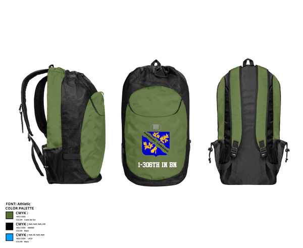 Gear Bag, 1-306th IN BN, , Teamtime, Team time, sublimation, custom sports apparel, team uniforms, spirit wear, spiritwear, sports uniforms, custom shirts, team store, custom team store, fundraiser sports, apparel fundraiser
