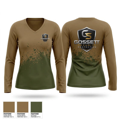 Gossett security protection Women's Long Sleeve V-neck Shirt - 1