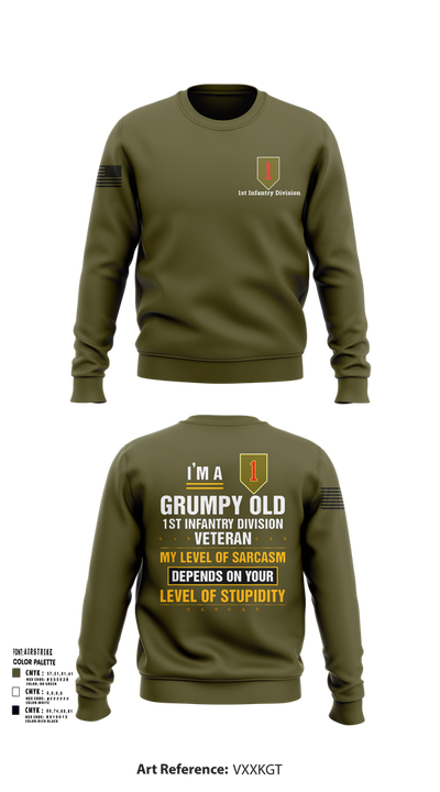 1st Infantry Division 23102862 Crew Neck Sweatshirt - 21