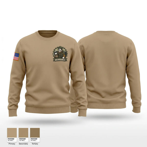 Crew Neck Sweatshirt, E2 Brewdawgs, Army, Teamtime, Team time, sublimation, custom sports apparel, team uniforms, spirit wear, spiritwear, sports uniforms, custom shirts, team store, custom team store, fundraiser sports, apparel fundraiser