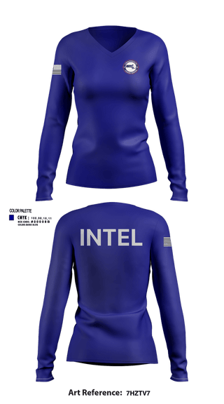 Womens Long Sleeve Vneck Shirt, Intel, Police, Teamtime, Team time, sublimation, custom sports apparel, team uniforms, spirit wear, spiritwear, sports uniforms, custom shirts, team store, custom team store, fundraiser sports, apparel fundraiser