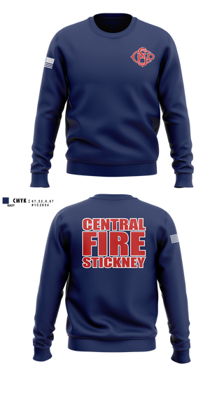 Crew Neck Sweatshirt, Central Stickney Fire, Fire Department, Teamtime, Team time, sublimation, custom sports apparel, team uniforms, spirit wear, spiritwear, sports uniforms, custom shirts, team store, custom team store, fundraiser sports, apparel fundraiser