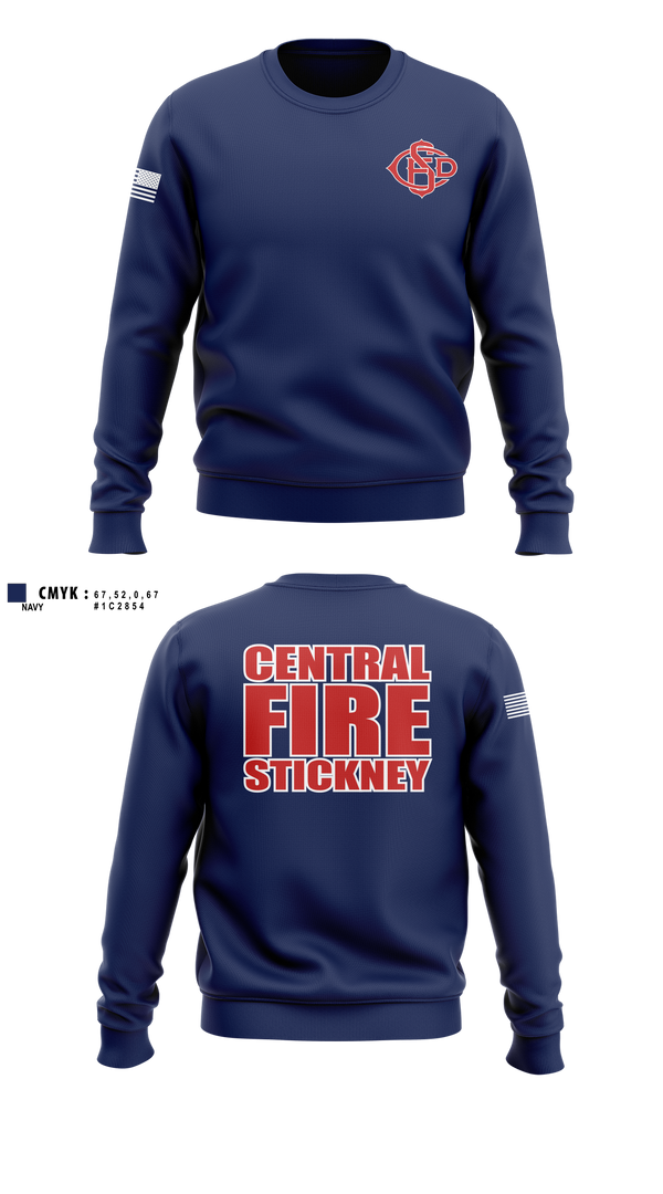Crew Neck Sweatshirt, Central Stickney Fire, Fire Department, Teamtime, Team time, sublimation, custom sports apparel, team uniforms, spirit wear, spiritwear, sports uniforms, custom shirts, team store, custom team store, fundraiser sports, apparel fundraiser