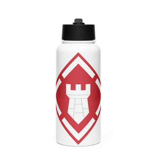 20th Engineer Brigade 13540716 Stainless Steel Water Bottle with a Straw Lid