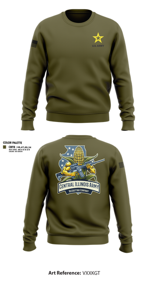 Crew Neck Sweatshirt, Central Illinois Company, Army, Teamtime, Team time, sublimation, custom sports apparel, team uniforms, spirit wear, spiritwear, sports uniforms, custom shirts, team store, custom team store, fundraiser sports, apparel fundraiser