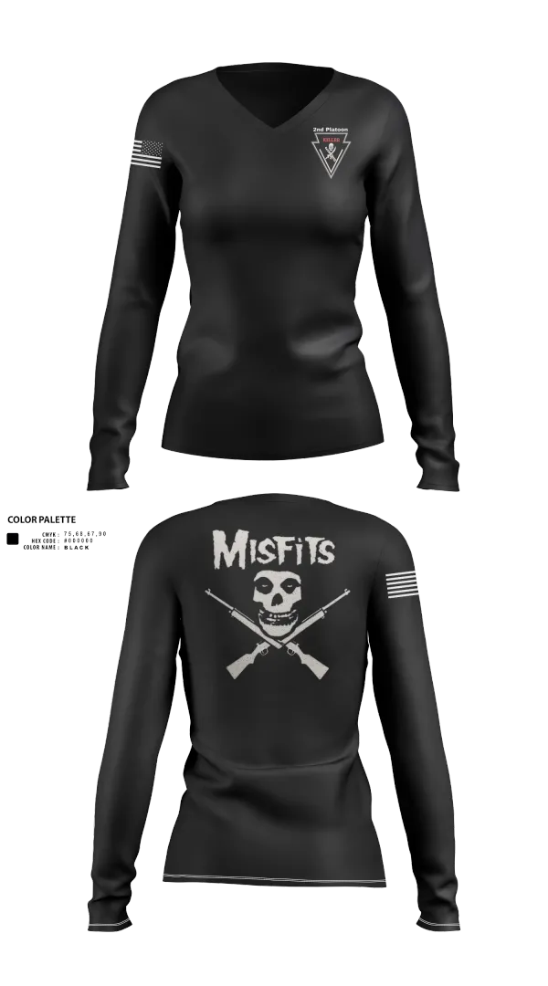 Womens Long Sleeve Vneck Shirt, 2/11 killer troop, Army, Teamtime, Team time, sublimation, custom sports apparel, team uniforms, spirit wear, spiritwear, sports uniforms, custom shirts, team store, custom team store, fundraiser sports, apparel fundraiser