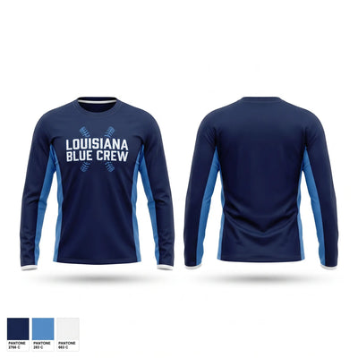 Louisiana Blue Crew Long Sleeve Performance Shirt - 1