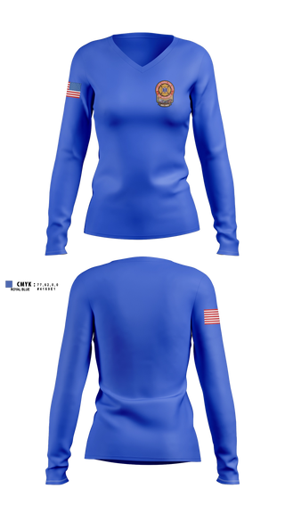 Womens Long Sleeve Vneck Shirt, Wallace Rural Fire Department, Fire Department, Teamtime, Team time, sublimation, custom sports apparel, team uniforms, spirit wear, spiritwear, sports uniforms, custom shirts, team store, custom team store, fundraiser sports, apparel fundraiser