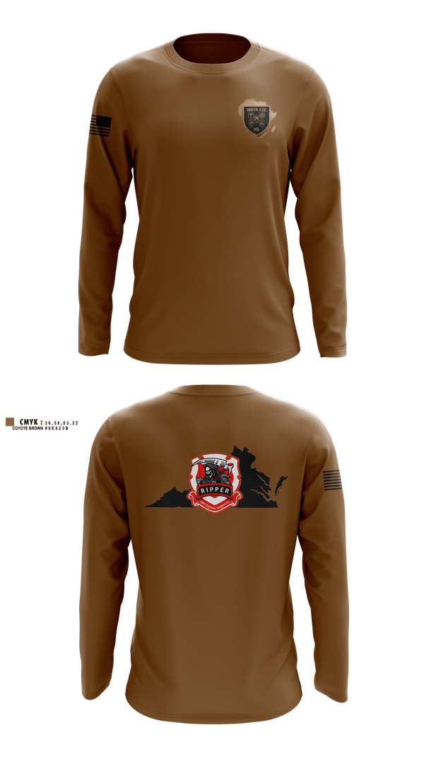Long Sleeve Performance Shirt, 180th ESC, Army, Teamtime, Team time, sublimation, custom sports apparel, team uniforms, spirit wear, spiritwear, sports uniforms, custom shirts, team store, custom team store, fundraiser sports, apparel fundraiser