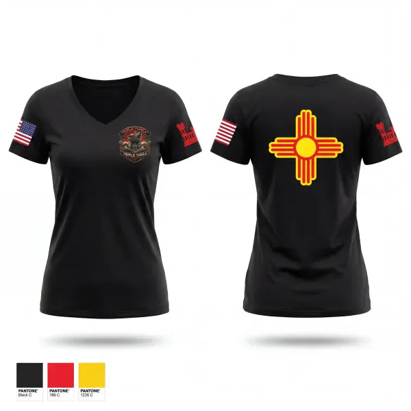 Womens Short Sleeve Vneck Shirt, 333rd Engineer Detachment, Army, Teamtime, Team time, sublimation, custom sports apparel, team uniforms, spirit wear, spiritwear, sports uniforms, custom shirts, team store, custom team store, fundraiser sports, apparel fundraiser