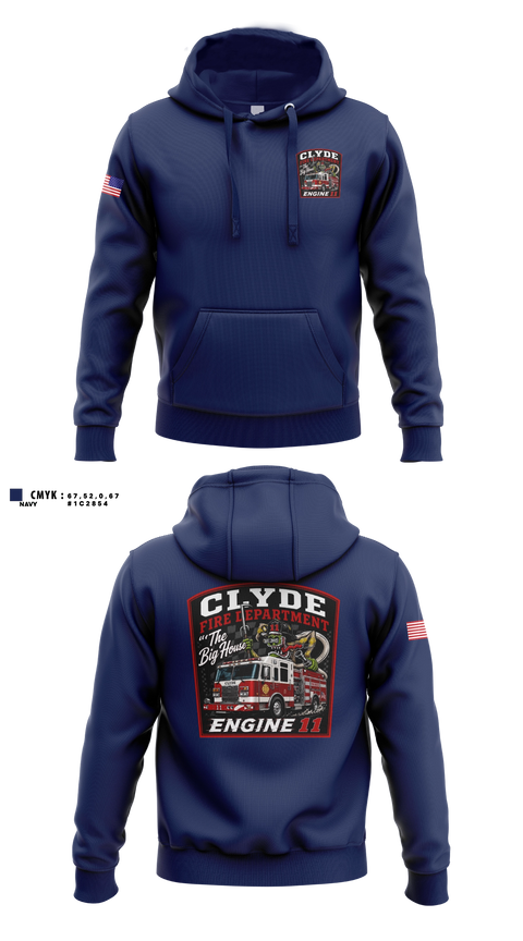 Hoodie, Clyde fire department, Fire Department, Teamtime, Team time, sublimation, custom sports apparel, team uniforms, spirit wear, spiritwear, sports uniforms, custom shirts, team store, custom team store, fundraiser sports, apparel fundraiser