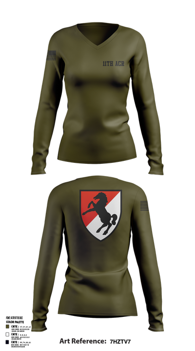 11th ACR 49597548 Women's Long Sleeve V-neck Shirt - 1