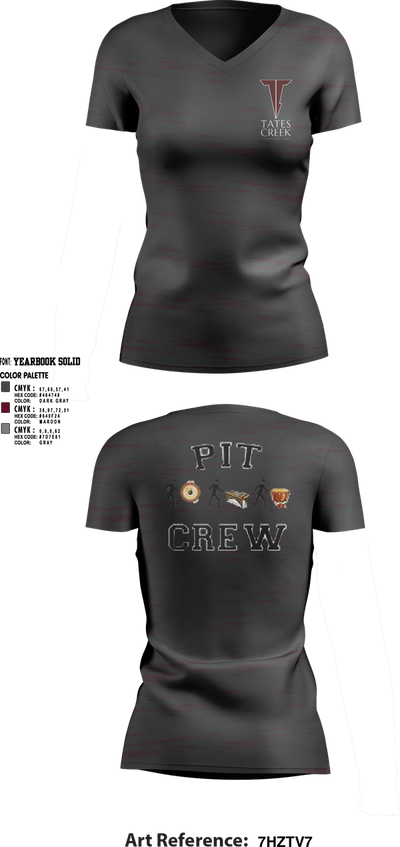 Tates Creek Commodore Marching Band 89395376 Women's Short Sleeve V-neck Shirt - 1 (1)