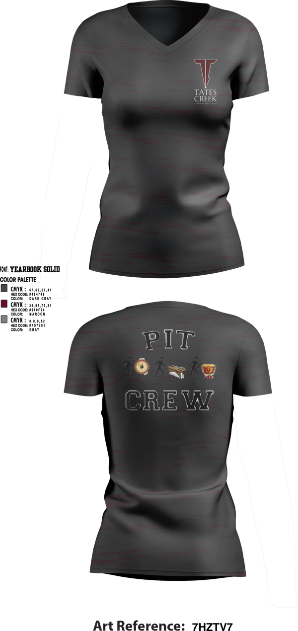 Womens Short Sleeve Vneck Shirt, Tates Creek Commodore Marching Band, , Teamtime, Team time, sublimation, custom sports apparel, team uniforms, spirit wear, spiritwear, sports uniforms, custom shirts, team store, custom team store, fundraiser sports, apparel fundraiser