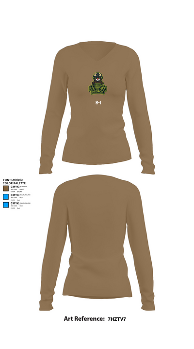 2-1 21461716 Women's Long Sleeve V-neck Shirt - 2