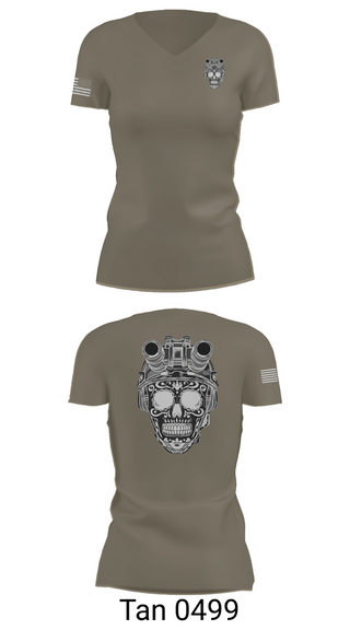 Womens Short Sleeve Vneck Shirt, 451_Los Bastardos, Army, Teamtime, Team time, sublimation, custom sports apparel, team uniforms, spirit wear, spiritwear, sports uniforms, custom shirts, team store, custom team store, fundraiser sports, apparel fundraiser