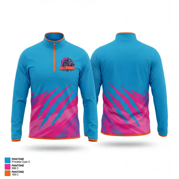 Quarter Zip Jacket, HELLHOUNDS, Baseball, Teamtime, Team time, sublimation, custom sports apparel, team uniforms, spirit wear, spiritwear, sports uniforms, custom shirts, team store, custom team store, fundraiser sports, apparel fundraiser