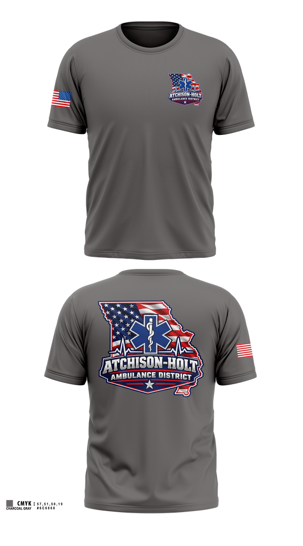 Short Sleeve Performance Shirt, Atchison Holt Ambulance District, EMS/EMT, Teamtime, Team time, sublimation, custom sports apparel, team uniforms, spirit wear, spiritwear, sports uniforms, custom shirts, team store, custom team store, fundraiser sports, apparel fundraiser